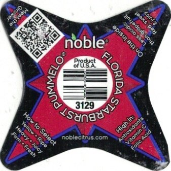 Noble florida starburst pummelo product of u.s.a. 3129 noblecitrus.com