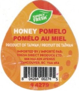 Simply Fresh honey pomelo pomelo au miel 804264002745 #4279