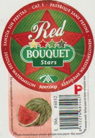 Bouquet red stars pasteque sans pepins p l366 #4032 8412276685447