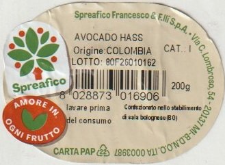 spreafico amore in ogni frutto avocado hass origine colombia 8028873016906