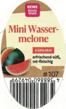 Rewe Beste Wahl mini wassermelone kernarm erfrischend- suss rot-fleischig #107 4388860049299