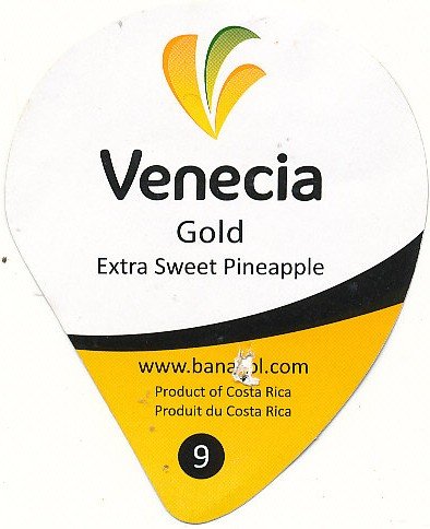 Venecia gold extra sweet pineapple 9 product of costa rica www.banacol.com 0833614001039