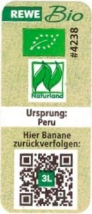 Rewe bio #4238 naturland ursprung: peru hier banane zuruckverfolgen 3l