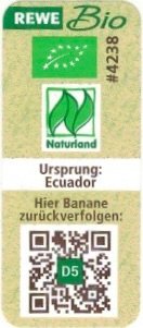 Rewe bio #4238 naturland ursprung: ecuador hier banane zuruckverfolgen d5