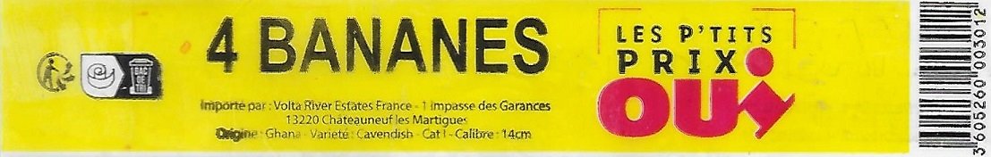 Les p tits prix oui 4 bananes importe par volta river estates origine ghana 3605260003012