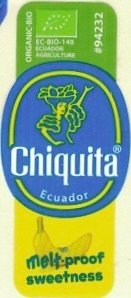 Chiquita organic bio ec-bio-140 ecuador agriculture #94232 ecuador melt-proof sweetness