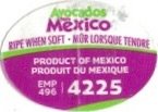 avocados from Mexico ripe when soft mur lorsque tendre product of mexico produit du mexique emp 496 4225