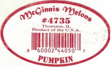Mc Ginnis melons #4735 thomson il product of the u.s.a. 860002440507 pumpkin