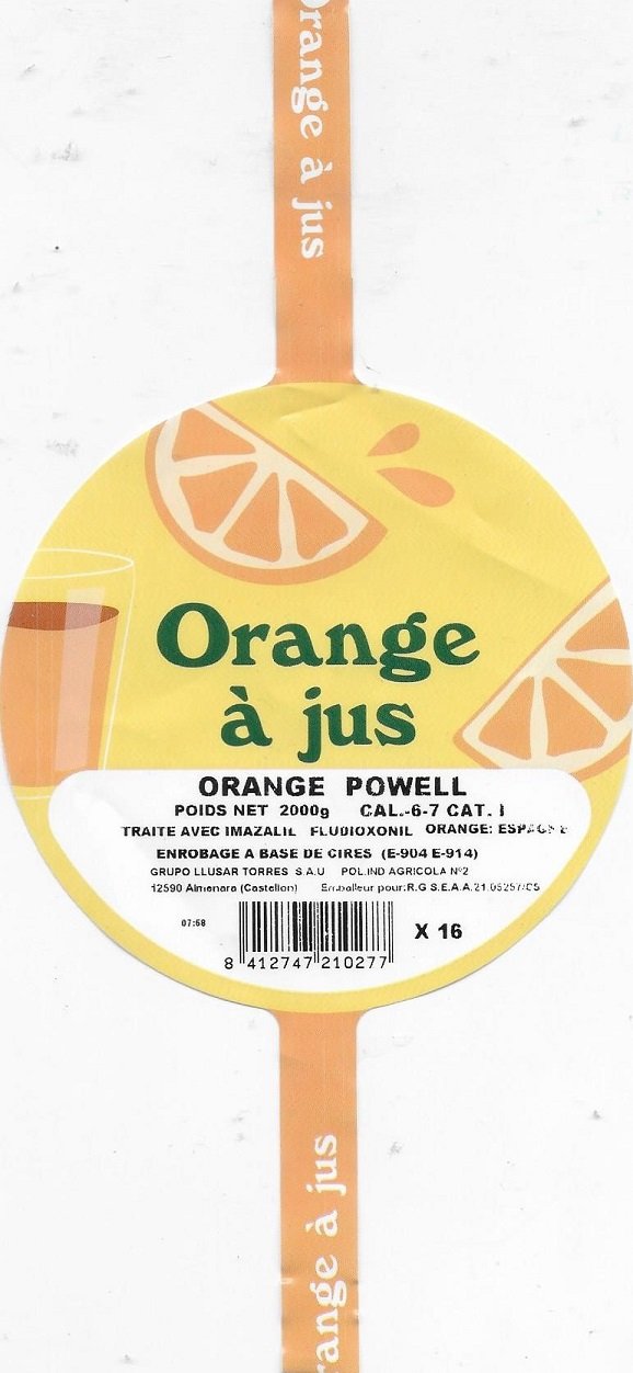 Orange à jus orange powell 2000g espagne 842122747210277