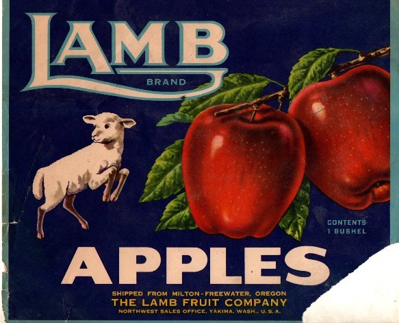Lamb brand apples produce of u.s.a.