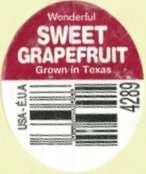 Wonderful sweet grapefruit grown in texas usa e.u.a. 4289