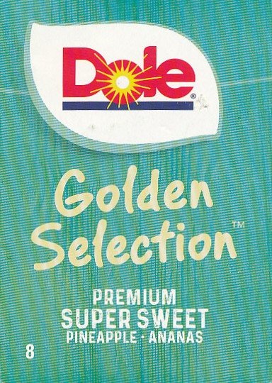 Dole golden selection premium super sweet pineapple ananas 8 visit my farm! enter code at dole.eu 19010 product of costa rica 4014071728530 C8