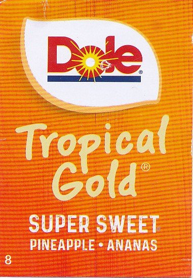 Dole tropical gold pineapple ananas 8 visit my farm! enter code at dole.com 19036 product of costa rica 4014071051157 C8