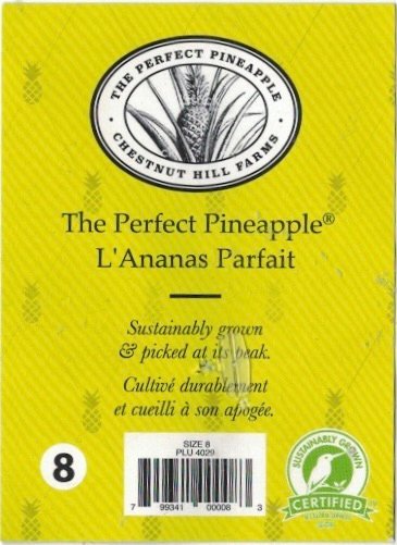 Chestnut hill farms the perfect pineapple l ananas parfait 8 size 8 plu 4029 799341000083 produit du costa rica