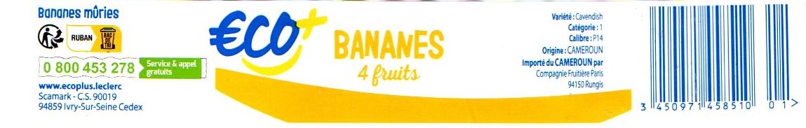 eco+ bananes 4 fruits origine cameroun 345097145851001