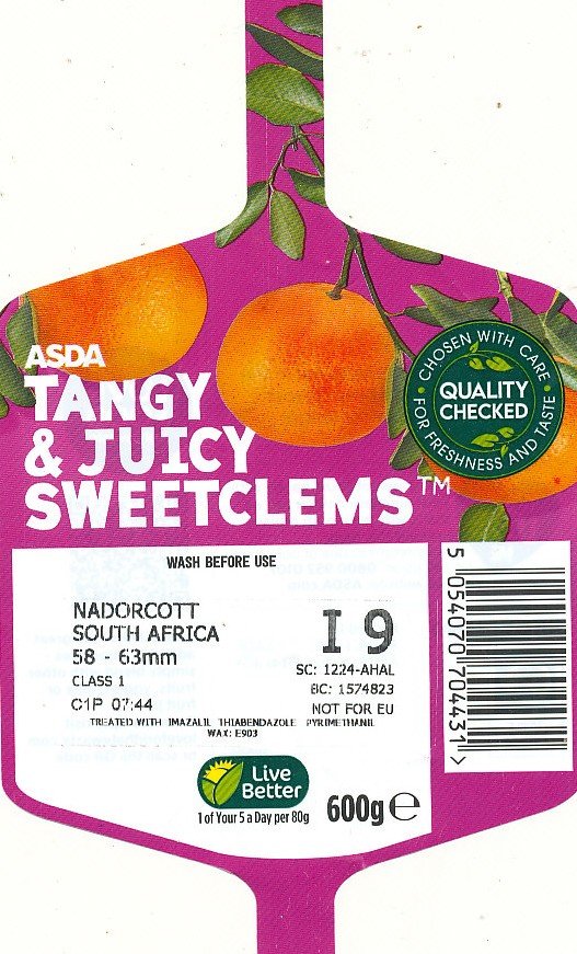 Asda tangy & juicy sweetclems 5054070704431