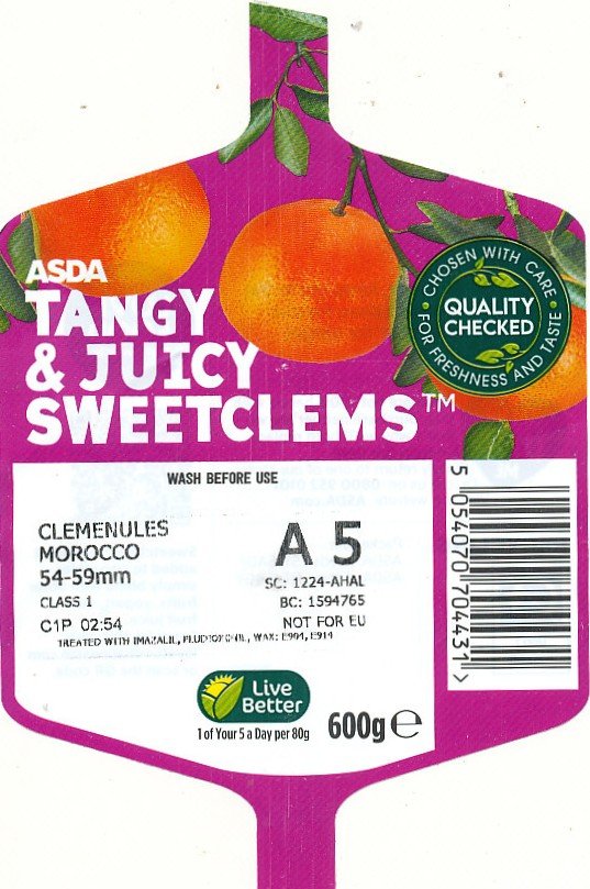 Asda tangy & juicy sweetclems 5054070704431