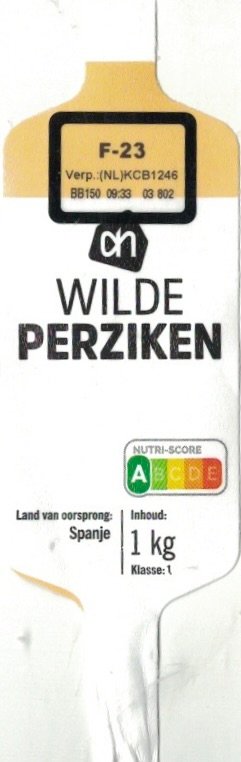 AH f-23 wilde perziken nutriscore a land van oorsprong: spanje
