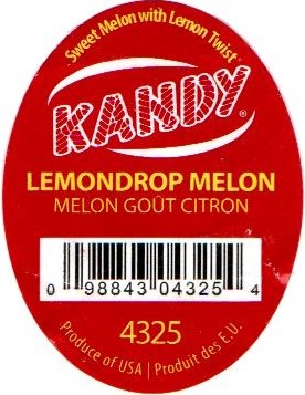 kandy lemondrop melon melon gout citron 098843043254 4325 produce of usa