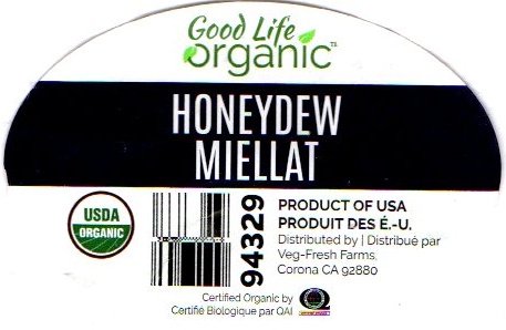 good life organic honeydew miellat product of usa usda organic 94329