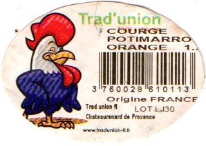 trad union courge potimarron orange 3760028610113 origine france chateaurenard de provence