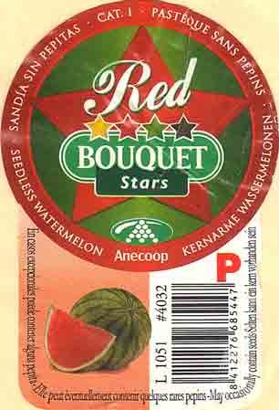 bouquet red stars pasteque sans pepins p l051 #4032 8412276685447