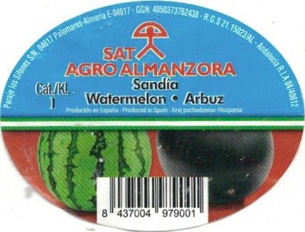 Sat agro almanzora sandia watermelon arbuz producido en espana 8437004979001