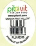 Pitavit healthy food www.pitavit.com dragonfruit yellow (01)00847380001759 plu #3319 product of ecuador
