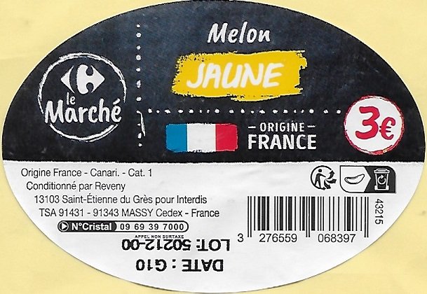 Le marche melon jaune origine france 3€ canari 3276559068397