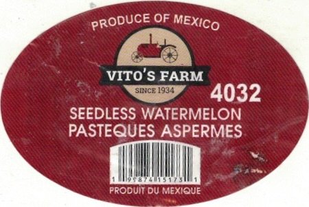 Vito s  Farm produce of mexico since 1934 4032 seedless watermelon pasteques aspermes 195874151731 produit du mexique