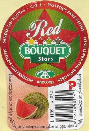 Bouquet red stars pasteque sans pepins p l1199 #4032 8412276685447