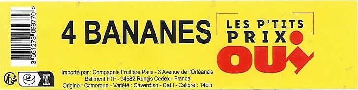 Les p tits prix oui 4 bananes importe par compagnie fruitiere paris origine cameroun 3661273099770