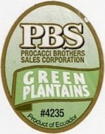pbs procacci brothers sales corporation green plantains #4235 product of ecuador