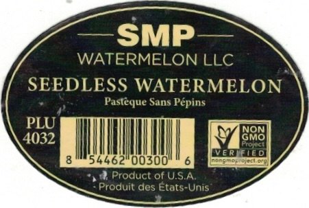 SMP watermelon llc seedless watermelon pasteque sans pepins plu 4032 854462003006 product of usa
