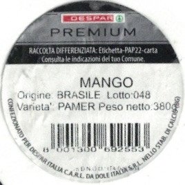De Spar premium mango origine:brasile varieta Pamer 8001300692553