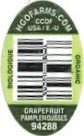 HGOFARMS.COM ccof usa e.-u. organic biologique grapefruit pamplemousse 94288