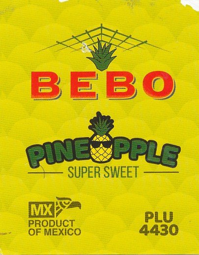 bebo pineapple super sweet product of Mexico 852853003604
