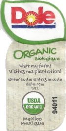 dole organic biologique visit my farm! visitez ma plantation ! enter code / entrez le code dole.com 392 usda organic 94011 mexico mexique