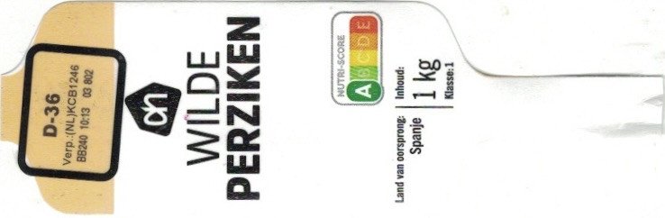 AH wilde perziken 1 kg klasse:1 land van oorsprong: spanje