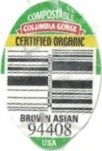 Columbia Gorge compostable certified organic brown asian 94408 usa