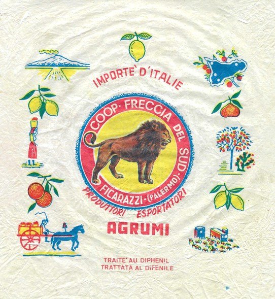 coop. freccia del sud importe d italie ficarazzi palermo produttori esportatori agrumi traite au diphenil trattata al difenile