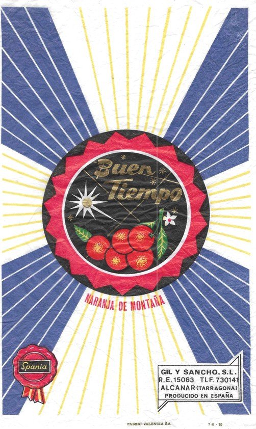 buen tiempo naranja de montana spania gil y sancho sl alcanar tarragona producido en espana