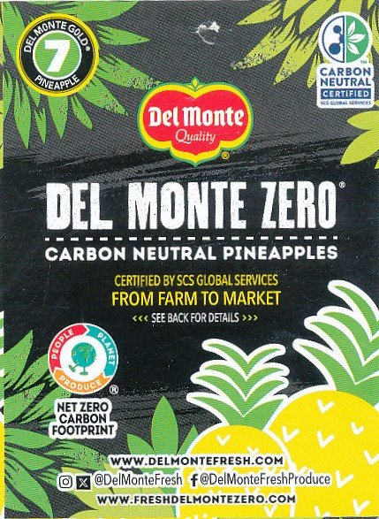del monte zero carbon neutral pineapples certified by scs global service from farm to market 7 5050372131203
