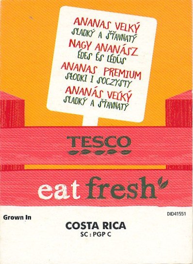 Tesco eat fresh ananas velky sladký a šťavnatý <1051405>SC: PGP C PLU 4430