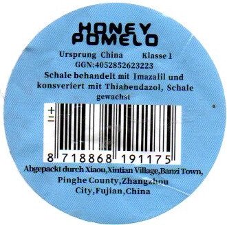honey pomelo ursprung china 8718868191175 abgepackt durch xiou xintian village banzi town