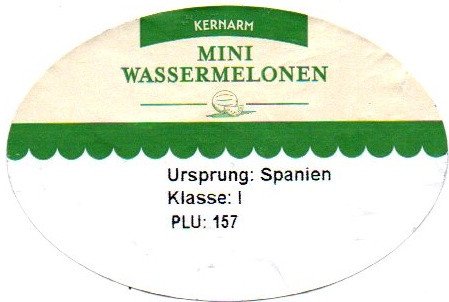 kernarm mini wassermelonen ursprung spanien klass 1 plu 157