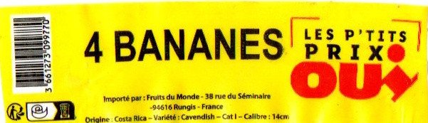 les p tits oui 4 bananes fruit du monde origine costa rica 3661273099770