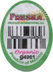 freska produce international llc. organic 94961 product of mexico
