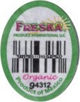 freska produce international llc. organic 94312 product of mexico