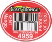 coast tropical produce of peru kent mango 00732966049594 4959